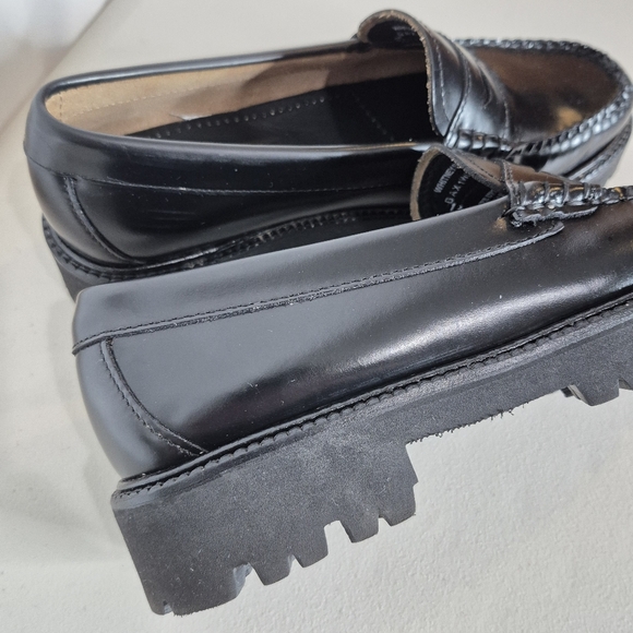 G.H Bass Women's Whitney Super Lug Weejuns Penny Loafer Black Leather - Size 6.5 - Picture 11 of 16